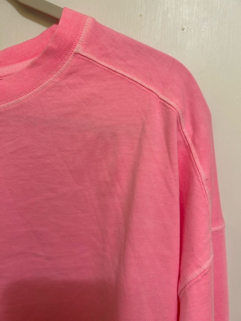 Old Navy Womens Bright Pink Cotton Oversize Long Sleeve Vintage Washed Tee,Sz 2X - Picture 5 of 9